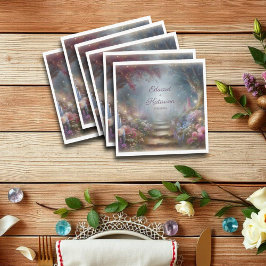 Mystical Blommigt Woodland Bröllop Pappersservett