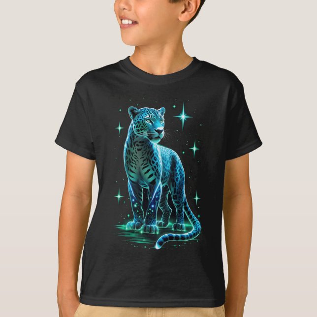 Mystical Blue Energy Jaguar T-Shirt (Framsida)