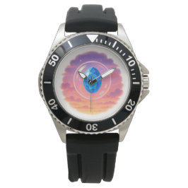 Mystical Blue Gem Sunset – Spiritual Watch Design Armbandsur