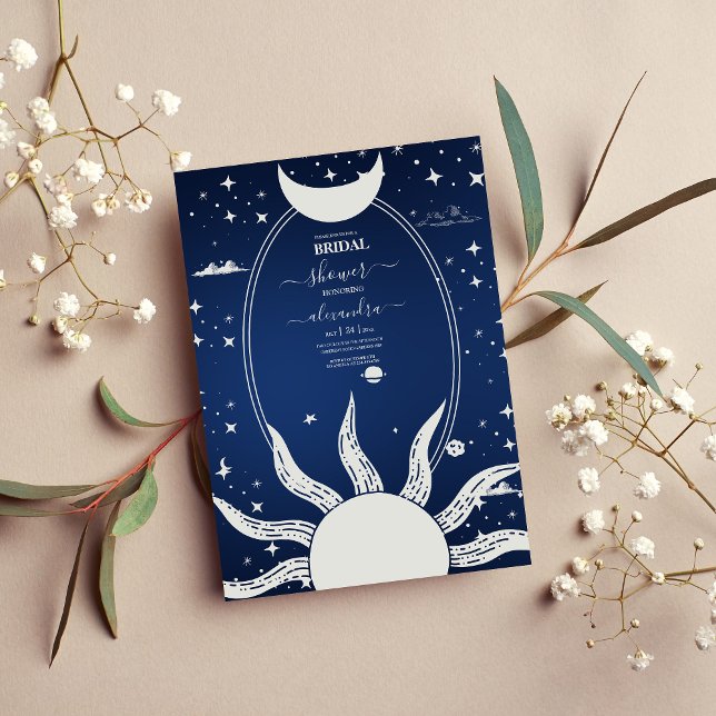 Mystical Blue och Silver Sol Måne Inbjudningar (Skapare uppladdad)