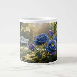 Mystical Blue Ro Bloom Timless Botaniska Blommigte Jumbo Mugg