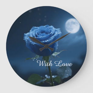 Mystical Blue Ro Timless Heirloom Gift Blommigt Stor Klocka