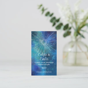 Mystical Blue Watercolor Visitkort