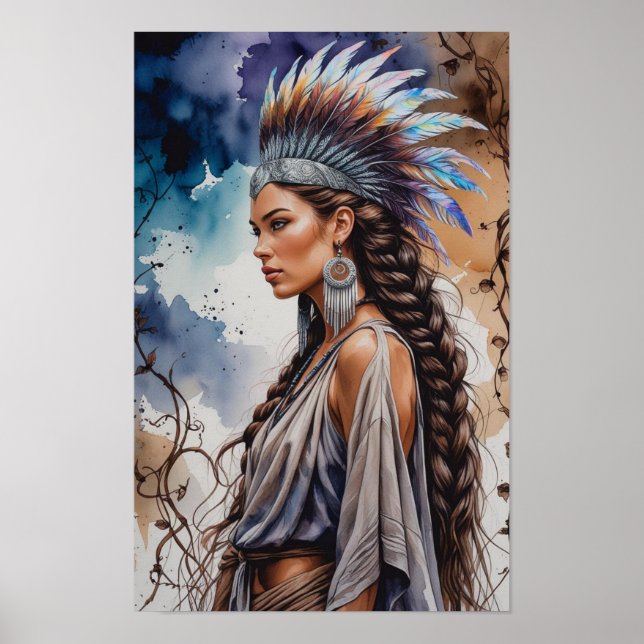 Mystical Bohemian Woman Warrior Poster (Framsidan)