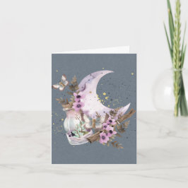 Mystical Boho Lavender Anemone Måne Note Kort