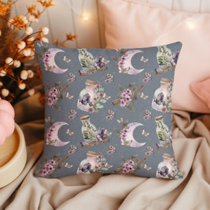 Mystical Boho Lavender Anemone Måne och Potions Kudde
