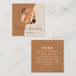 Mystical Boho Leopard Cheetah Handmade Jewelry Fyrkantigt Visitkort