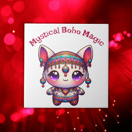 Mystical Boho Magic Red Text på White | Kakelplatta