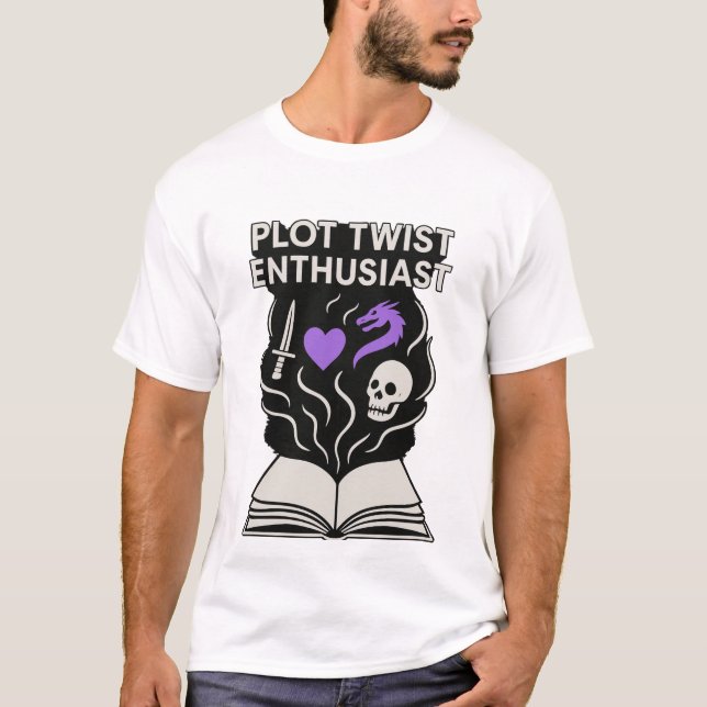 Mystical Bok Älskare T-Shirt - Fantasy & Literary (Framsida)