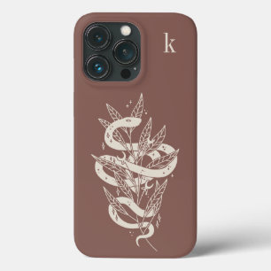 Mystical Botanical Snake Illustration Monogram