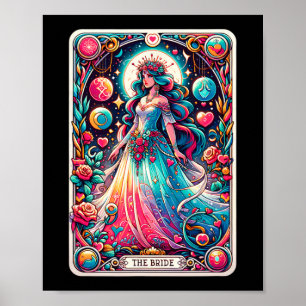 Mystical Bride Tarot Card Enchanting Bröllop Artwo Poster
