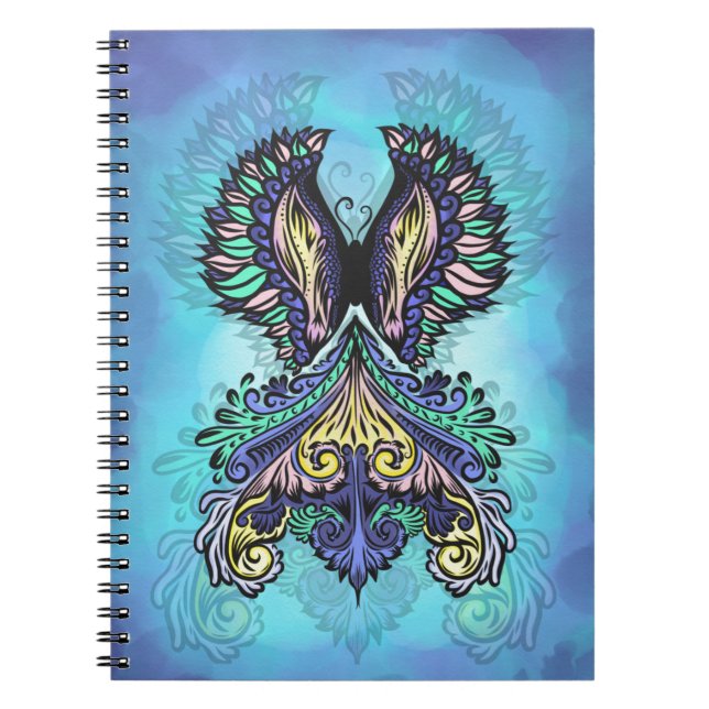 Mystical Butterfly Spirit Anteckningsbok Med Spiral (Framsidan)