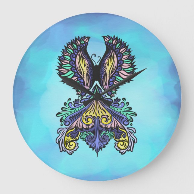Mystical Butterfly Spirit Stor Klocka (Framsida)