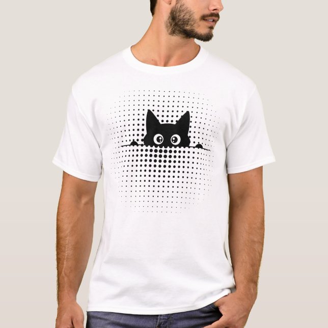 Mystical Cat Eye Abstract Cutout Design T Shirt (Framsida)