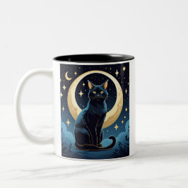 Mystical Cat Mugg - Celestial nattdesign med Moo