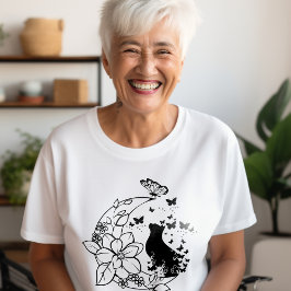 Mystical Cat och Måne T Shirt