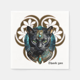 Mystical cat of Egypt, black as night Pappersservett