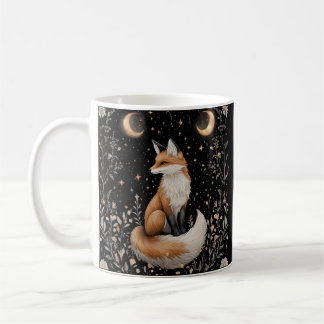 Mystical Celestial Fox and Flowers Kaffemugg