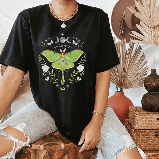 Mystical Celestial Grönt Luna Moth-shirt T Shirt (Skapare uppladdad)