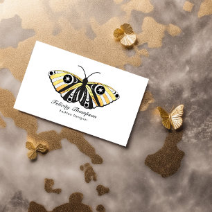 Mystical Celestial Guld Moths QR-kod Visitkort