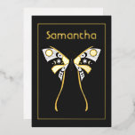 Mystical Celestial Guld och Silver Moth<br><div class="desc">Real foil födelsedagsfest inbjudan anpassade till dina händelsespecifikationer.</div>