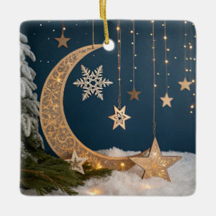 Mystical Celestial jul Måne Julgransprydnad Keramik