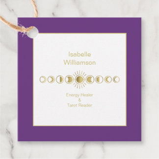 Mystical Celestial Måne Phase Amethyst Andlig Gåvor Etiketter