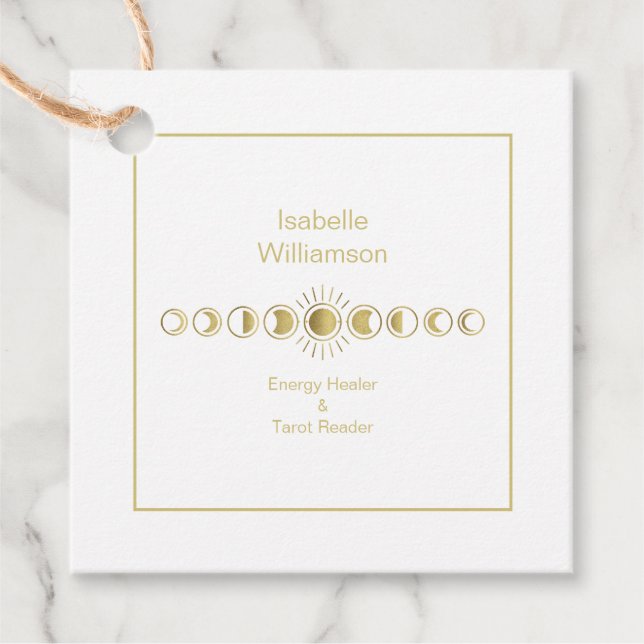 Mystical Celestial Måne Phase Amethyst Andlig Gåvor Etiketter (Framsida)