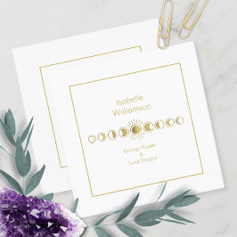 Mystical Celestial Måne Stars Amethyst Andlig Fyrkantigt Visitkort