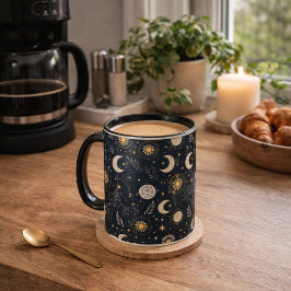 Mystical Celestial Moon Pattern Mugg