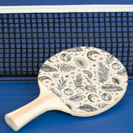 Mystical Celestial Moon Stars Pattern Custom Name Pingisracket