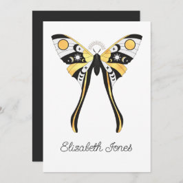 Mystical Celestial Moths-inbjudan till Guld Inbjudningar