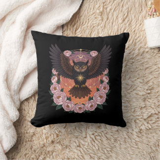 Mystical Celestial Owl Throw Pillow Kudde