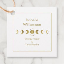 Mystical Celestial Stars Måne Phase Navy Blue Guld