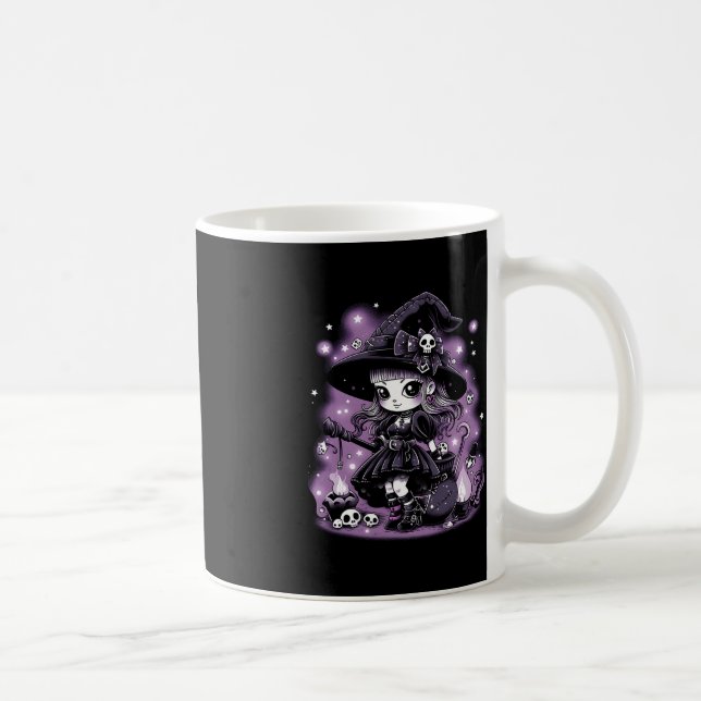 Mystical Charms Halloween Witch-grafik Kaffemugg (Höger)