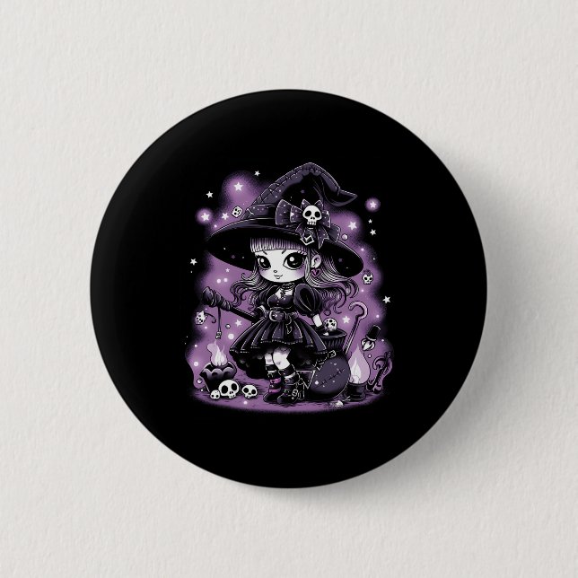 Mystical Charms Halloween Witch-grafik Knapp (Framsida)