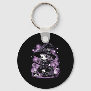 Mystical Charms Halloween Witch-grafik Nyckelring