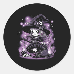Mystical Charms Halloween Witch-grafik Runt Klistermärke