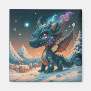 Mystical Chibi Dragon Winter Ligcape Magnet