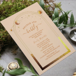 Mystical Chic Champagne Guld Möhippa Inbjudningar