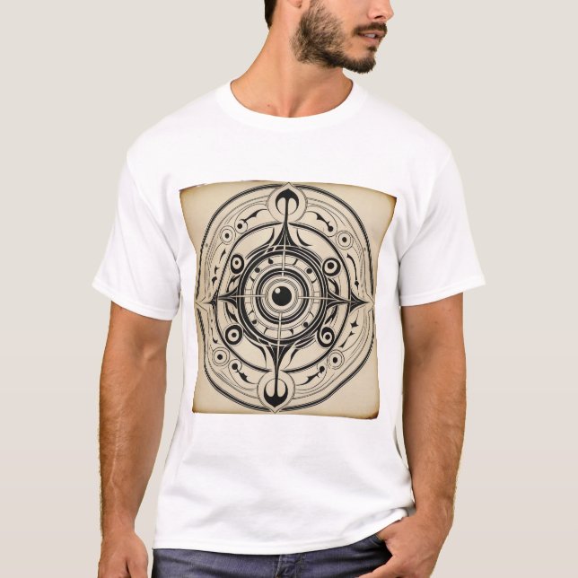 Mystical Compass Mandala T Shirt (Framsida)