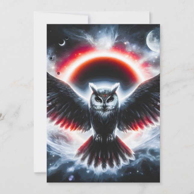 Mystical Cosmic Celestial Owl Meddelande (Framsida)