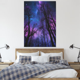 Mystical Cosmic Forest Canvas Wall Art - Dreamy