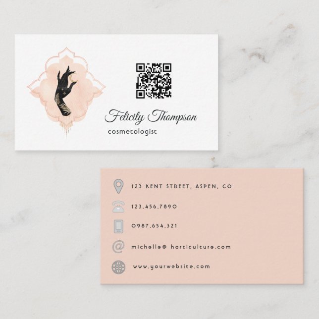 Mystical Cosmic QR Code Visitkort (Fram/baksida)