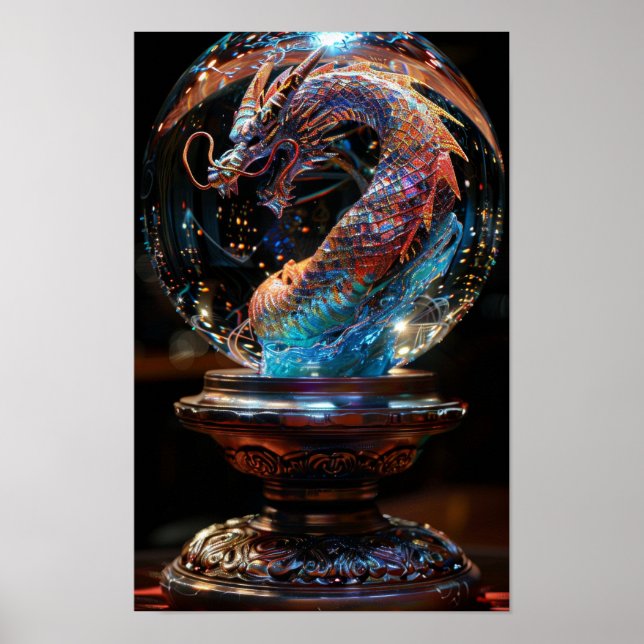 Mystical Crystal Boll med Dragon Soul Print Poster (Framsidan)