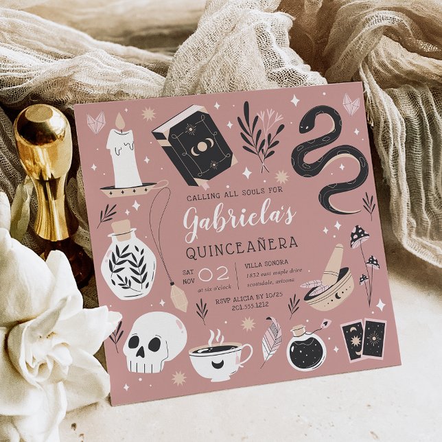 Mystical Crystal Fortune Teller Quinceanera Inbjudningar (Skapare uppladdad)