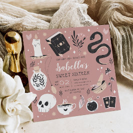 Mystical Crystal Fortune Teller Sweet sixteen Inbjudningar