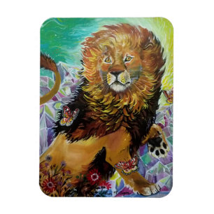 Mystical Crystal Lejon Painting "New Worlds" Magnet