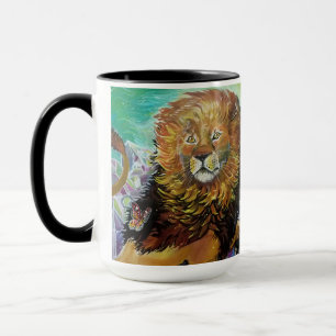 Mystical Crystal Lejon Painting "New Worlds" Mugg