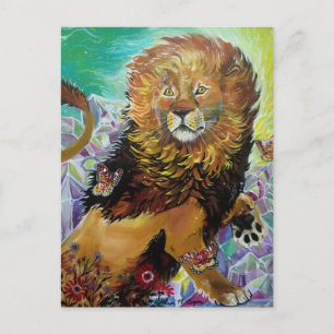 Mystical Crystal Lejon Painting "New Worlds" Vykort